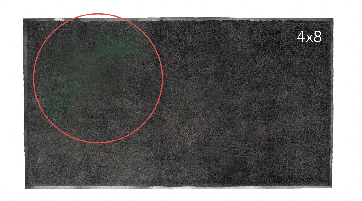 Stained 4 x 8 standard mat with enough usable carpet to resize